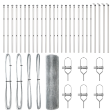 vidaXL Hegesztett Hálókerítés 13 Oszloppal 0.5x50 m Galvanizált Acél (3351630) építőanyag