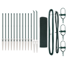 vidaXL Hegesztett Hálós Kerítés 13 Tüskés Cölöppel Zöld 0.6x25 m Acél (3352075) építőanyag