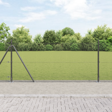 vidaXL hegesztett huzal kerítés 13 felfogó oszloppal Szürke 1x50 m Acél építőanyag