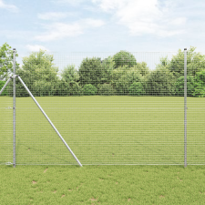 vidaXL Hegesztett huzal kerítés 13 oszloppal 1,5x50 m Horganyzott acélból építőanyag