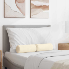 vidaXL Hengerpárnák 2 pcs Krém Ø 15 x 40 cm Bársonyos szövet lakástextília