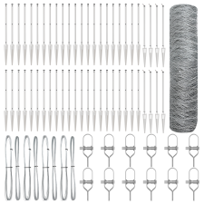 vidaXL Hexagon kerítés 0,5x100 m Horganyzott acél (3353439) építőanyag