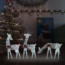 vidaXL hideg fehér/fehér hálós karácsonyi rénszarvas család 270x7x90cm karácsonyfa izzósor