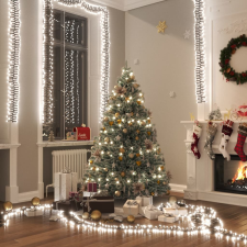 vidaXL hideg fehér fényű fürtös PVC LED-szalag 400 LED-del 8 m karácsonyfa izzósor