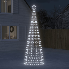 vidaXL hideg fehér karácsonyfa fénykúp tüskékkel 570 LED 300 cm műfenyő
