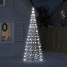 vidaXL hideg fehér karácsonyfa lámpa zászlórúdon 550 LED-del 300 cm műfenyő