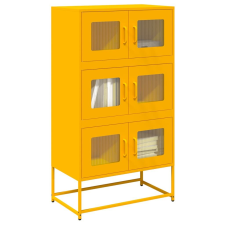 vidaXL Highboard Mustársárga 68x39x123 cm Acél bútor