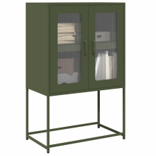 vidaXL Highboard olívazöld 68x39x107 cm Acél bútor
