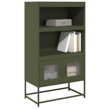 vidaXL Highboard olívazöld 68x39x123 cm Acél bútor