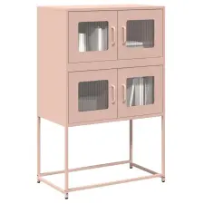 vidaXL Highboard rózsaszín 68x39x107 cm Acél bútor