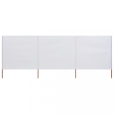 vidaXL homokfehér szövet 3-paneles szélfogó 400 x 160 cm kerti bútor