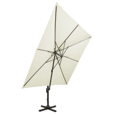 vidaXL homokszínű dupla tetejű konzolos napernyő 300 x 300 cm (312368) kerti bútor