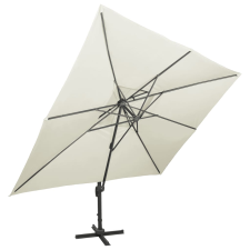 vidaXL homokszínű dupla tetejű konzolos napernyő 400 x 300 cm (312369) kerti bútor