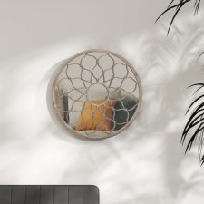 vidaXL homokszínű kerek vas tükör beltéri használatra 60 x 3 cm bútor