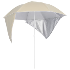 vidaXL homokszínű strandnapernyő oldalfalakkal 215 cm kerti bútor