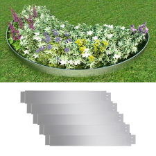 vidaXL Horganyzott acél ágyásszegély 5 db-os szett 100 x 15 cm építőanyag