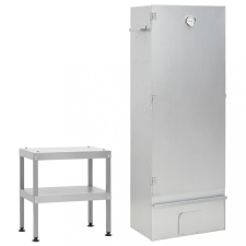vidaXL Horganyzott acél BBQ füstölőkemence asztallal (3187617) grillsütő