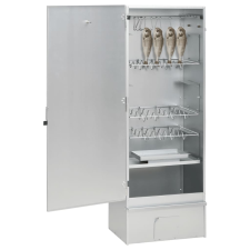 vidaXL horganyzott acél BBQ füstölőkemence faaprítékkal 44,5x29x110 cm (364745) grillsütő