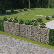 vidaXL horganyzott acél gabion fal 450 x 30 x 100 cm kerti dekoráció