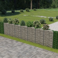 vidaXL Horganyzott acél gabion fal 450 x 30 x 100 cm kerti bútor