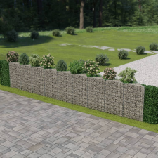 vidaXL horganyzott acél gabion fal 630 x 30 x 100 cm kerti dekoráció