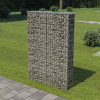 vidaXL Horganyzott acél gabion fal fedéllel 100 x 20 x 150 cm