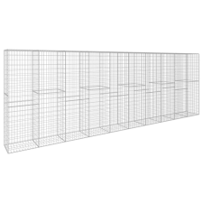 vidaXL horganyzott acél gabion fal fedéllel 600 x 50 x 200 cm (145089) építőanyag