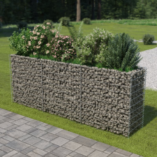 vidaXL Horganyzott acél gabion magaságyás 270 x 50 x 100 cm kerti tárolás