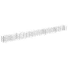 vidaXL horganyzott acél gabion magaságyás 450 x 30 x 30 cm (145645) kerti tárolás