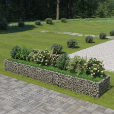 vidaXL Horganyzott acél gabion magaságyás 450 x 90 x 50 cm kerti tárolás
