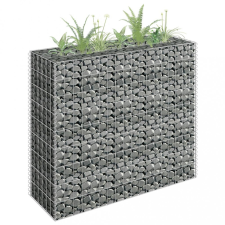 vidaXL Horganyzott acél gabion magaságyás 90 x 30 x 90 cm kerti tárolás