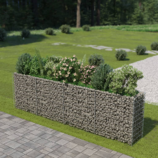 vidaXL horganyzott acél gabion virágtartó 360 x 50 x 100 cm kerti dekoráció