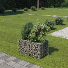 vidaXL horganyzott acél gabion virágtartó 90 x 50 x 50 cm kerti dekoráció