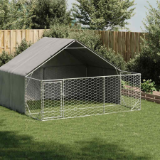 vidaXL horganyzott acél kültéri kutyafuttató kifutóval 3x3x1,9 m szállítóbox, fekhely kutyáknak
