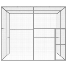 vidaXL Horganyzott acél macskaketrec 3x3x2,5 m, ezüst szállítóbox, fekhely macskáknak