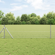 vidaXL Horganyzott Drótkalitkás Kerítés 7 Oszloppal 0.8x10 m Horganyzott Acélból építőanyag