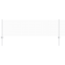 vidaXL horganyzott drótkerítés 10 U oszloppal Ezüst 0.6x25 m Acél (3336355) építőanyag