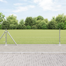 vidaXL Horganyzott Drótkerítés 13 Félgyűrűs Oszloppal 0.4x25 m Horganyzott Acél építőanyag