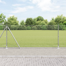 vidaXL Horganyzott Drótkerítés 13 Flanged Oszloppal 0.8x100 m Horganyzott Acélból építőanyag