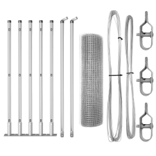 vidaXL Horganyzott Drótkerítés 7 Flanged Posttal 0.4x10 m (3352265) építőanyag