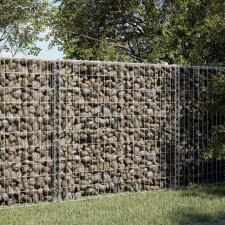 vidaXL horganyzott vas gabion kosár fedéllel 100 x 100 x 100 cm kerti tárolás