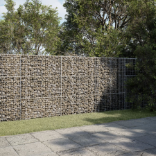 vidaXL horganyzott vas gabion kosár fedéllel 300 x 50 x 150 cm kerti tárolás
