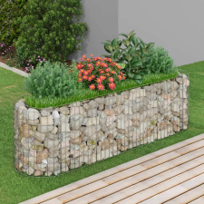 vidaXL horganyzott vas gabion magaságyás 190 x 50 x 50 cm kerti tárolás