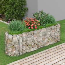 vidaXL Horganyzott vas gabion magaságyás 190 x 50 x 50 cm kerti tárolás