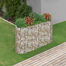 vidaXL horganyzott vas gabion magaságyás 190x50x100 cm kerti tárolás