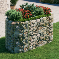 vidaXL horganyzott vas gabion magaságyás 200x100x100 cm kerti dekoráció
