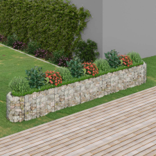 vidaXL horganyzott vas gabion magaságyás 400 x 50 x 50 cm kerti dekoráció