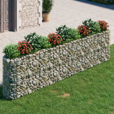 vidaXL horganyzott vas gabion magaságyás 400x50x100 cm kerti tárolás