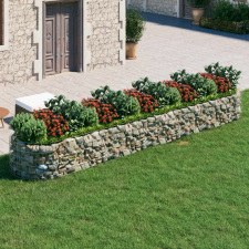 vidaXL horganyzott vas gabion magaságyás 500x100x50 cm kerti tárolás
