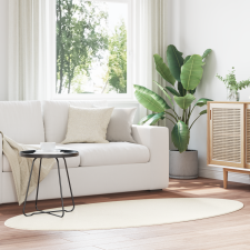 vidaXL HUARTE szőnyeg Krém 100x200 cm Ovális lakástextília